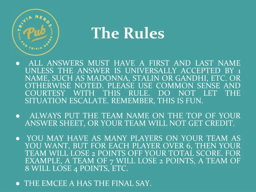 the rules 1