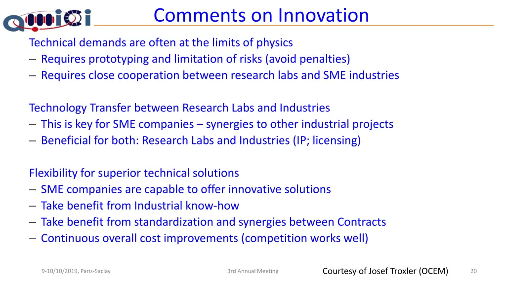 comments on innovation