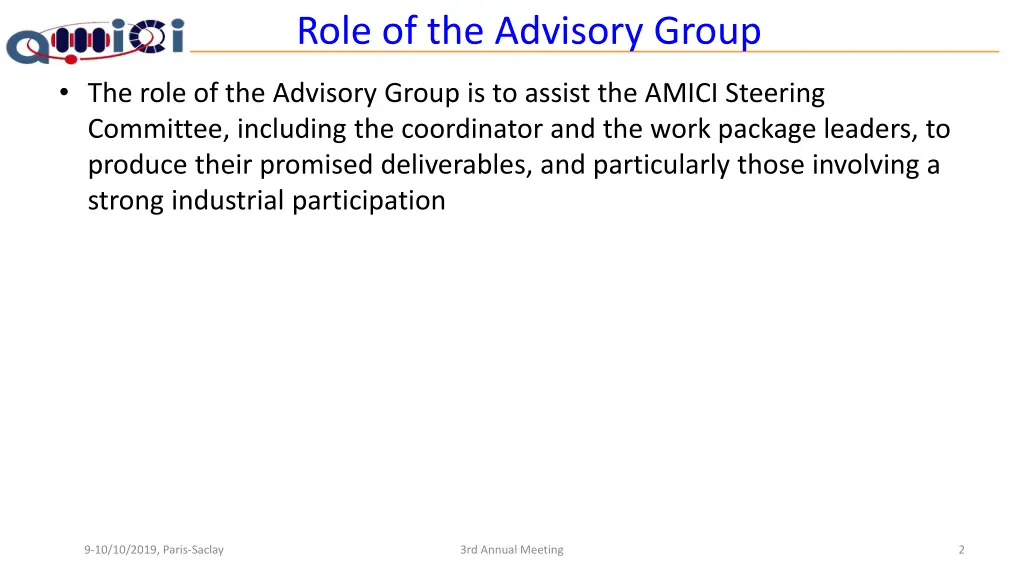 role of the advisory group