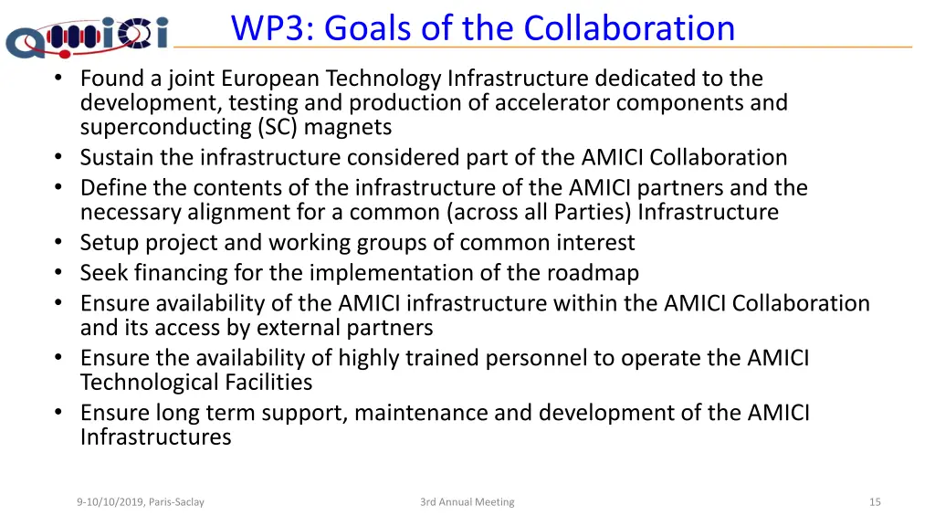 wp3 goals of the collaboration