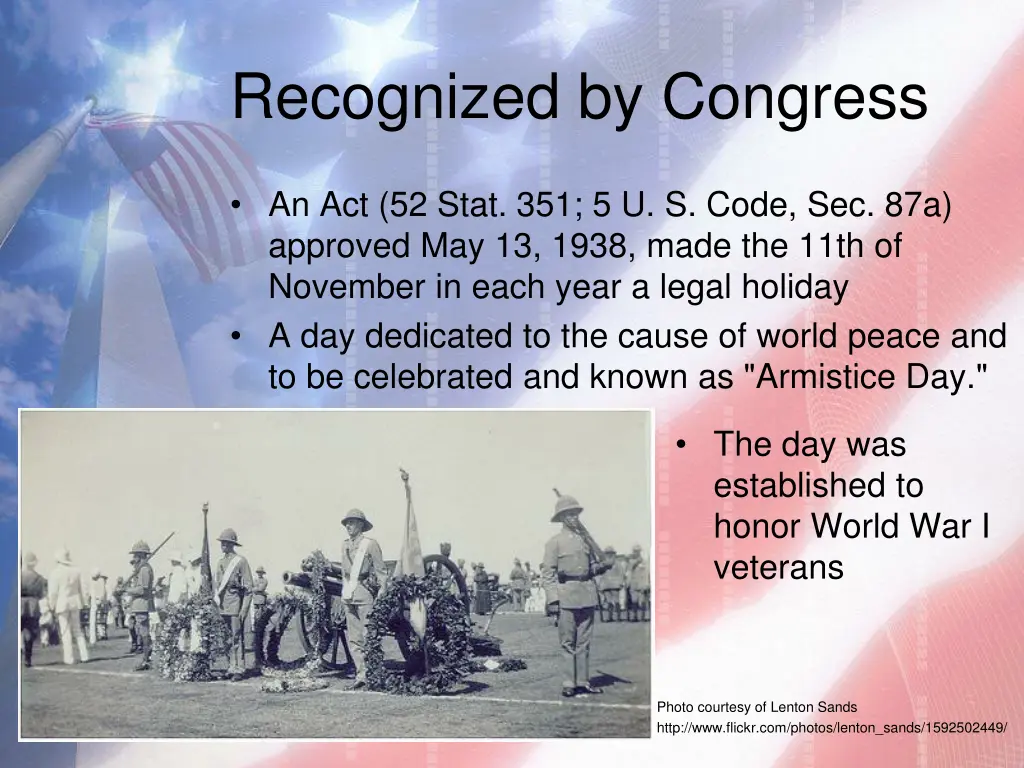 recognized by congress