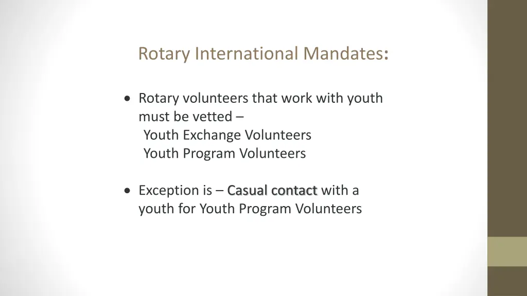 rotary international mandates