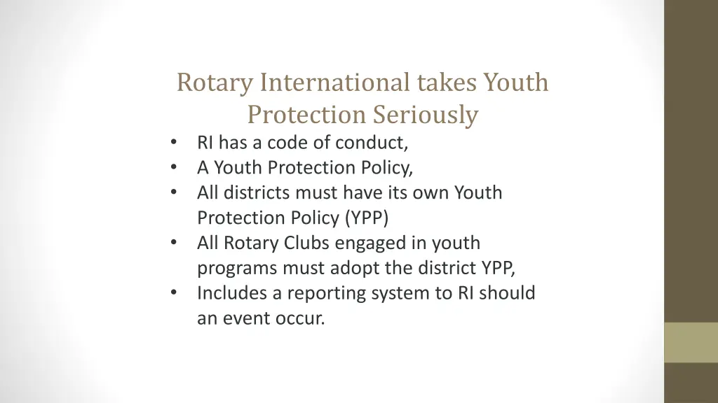 rotary international takes youth protection