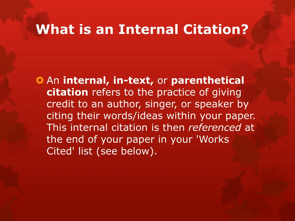 what is an internal citation