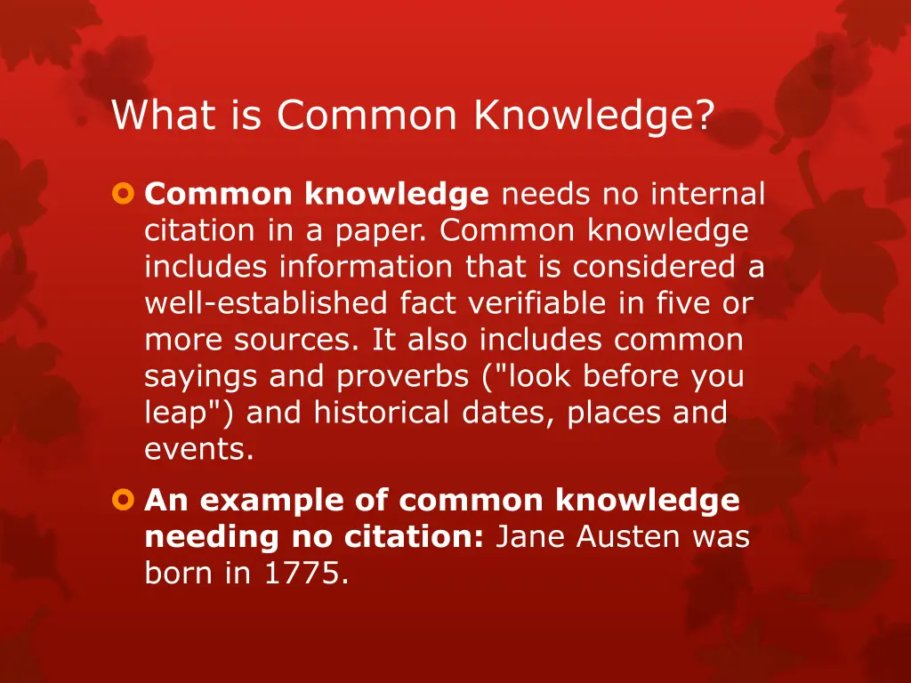 what is common knowledge