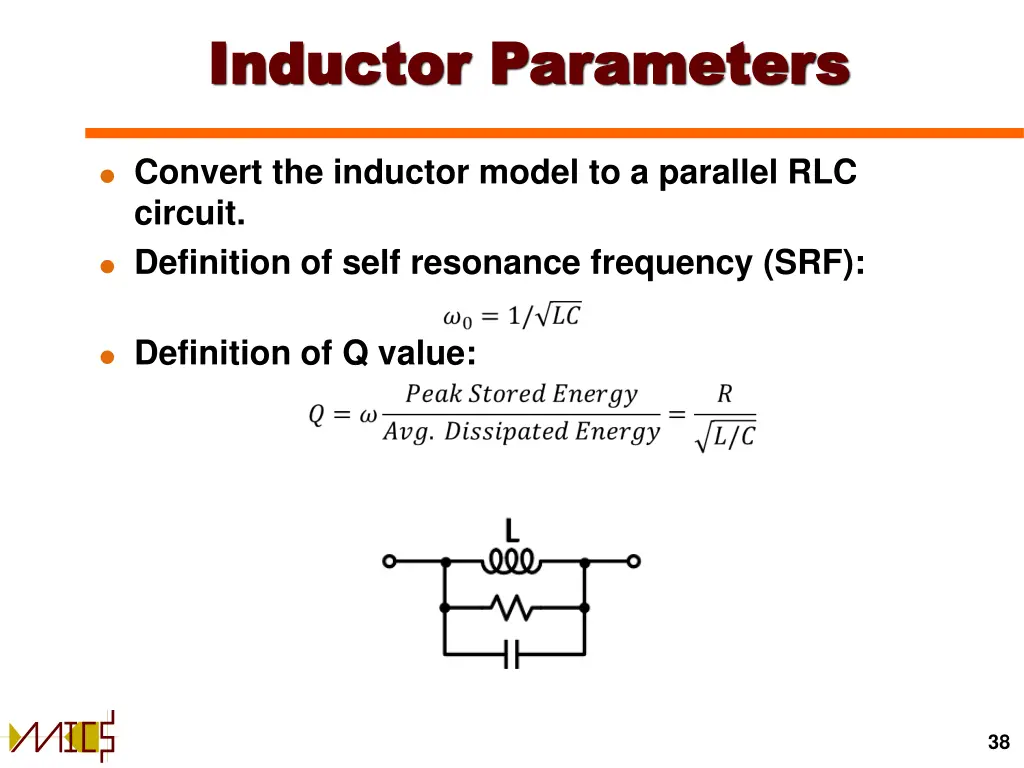 inductor parameters inductor parameters