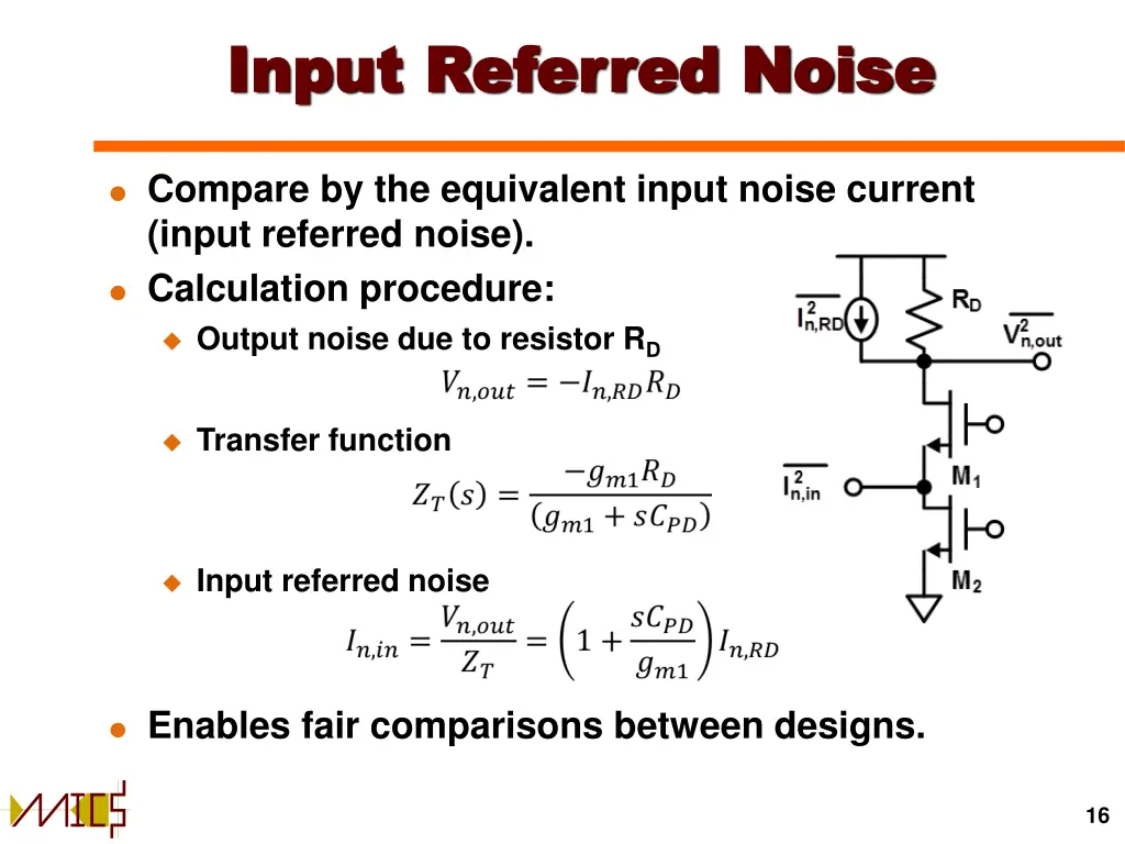 input referred noise input referred noise