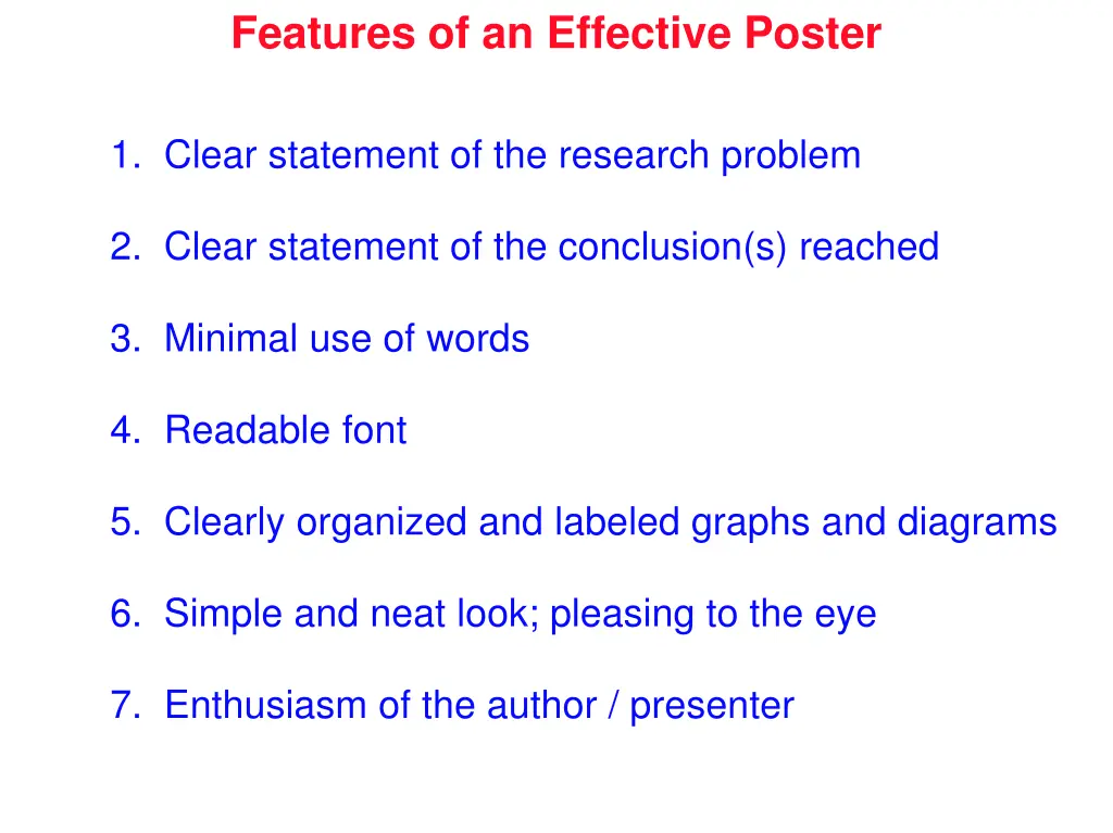 features of an effective poster