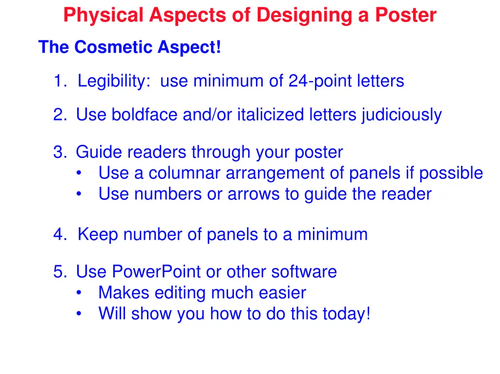 physical aspects of designing a poster 2