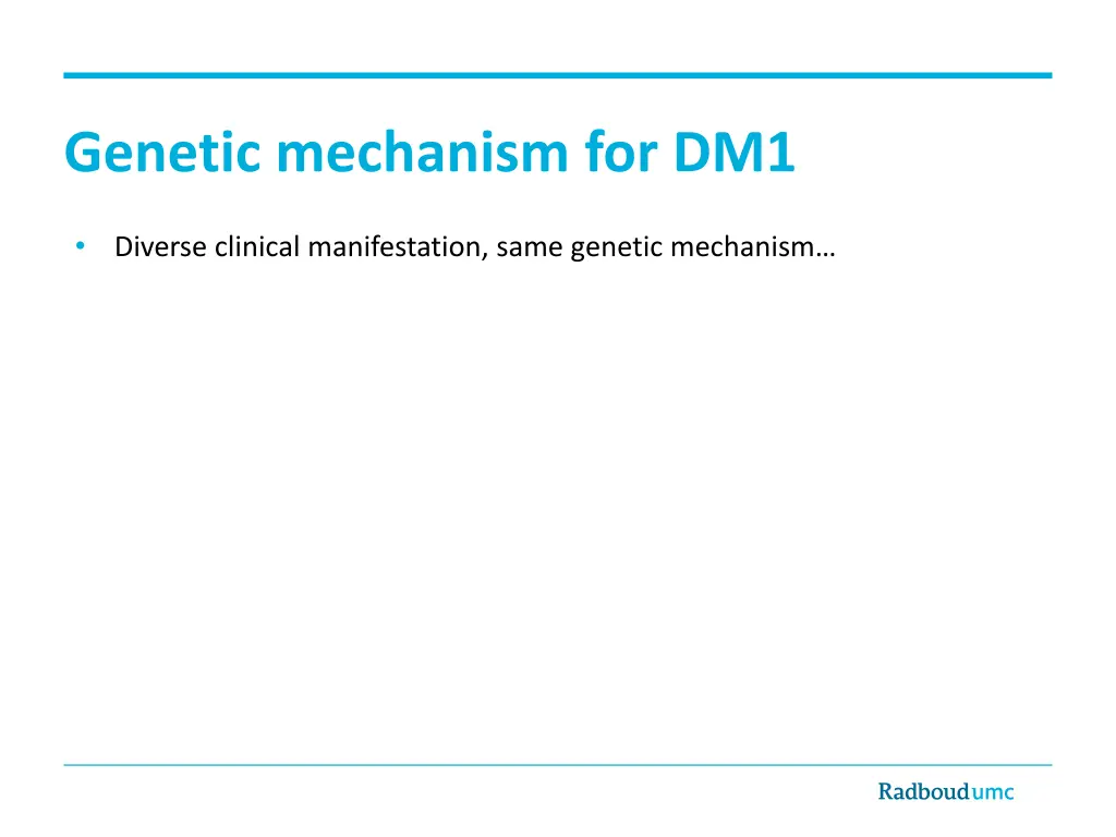 genetic mechanism for dm1