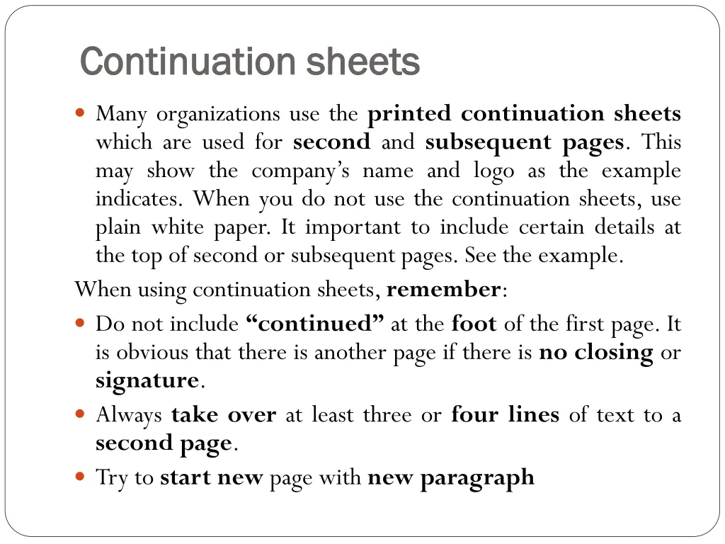 continuation sheets continuation sheets