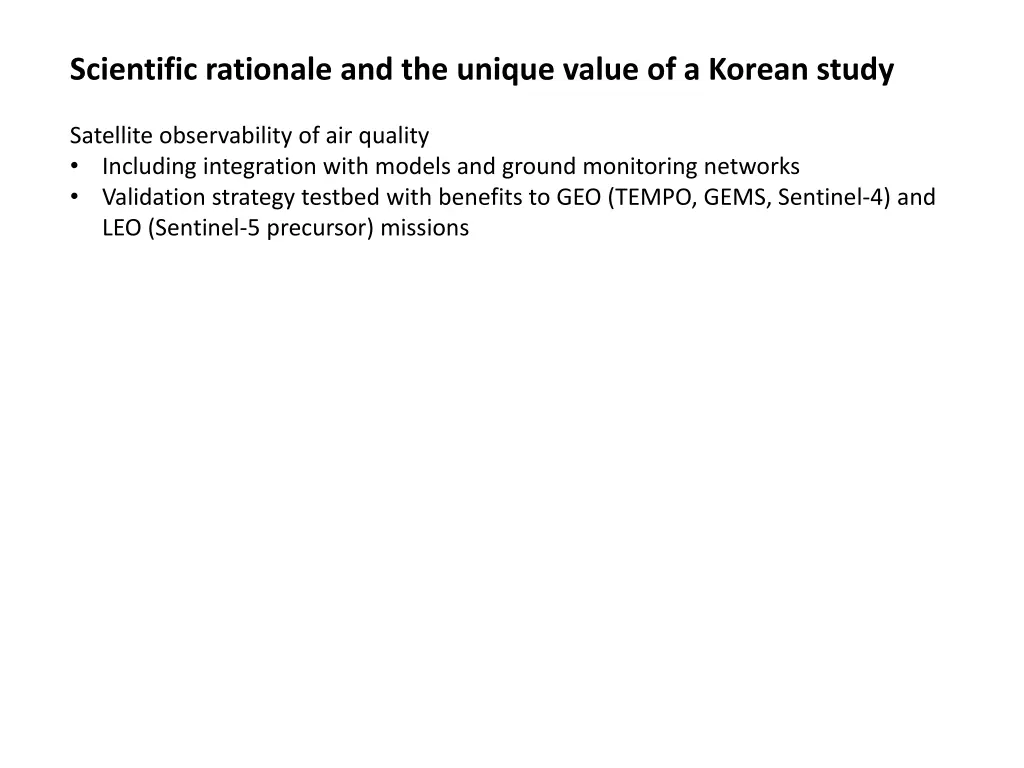 scientific rationale and the unique value