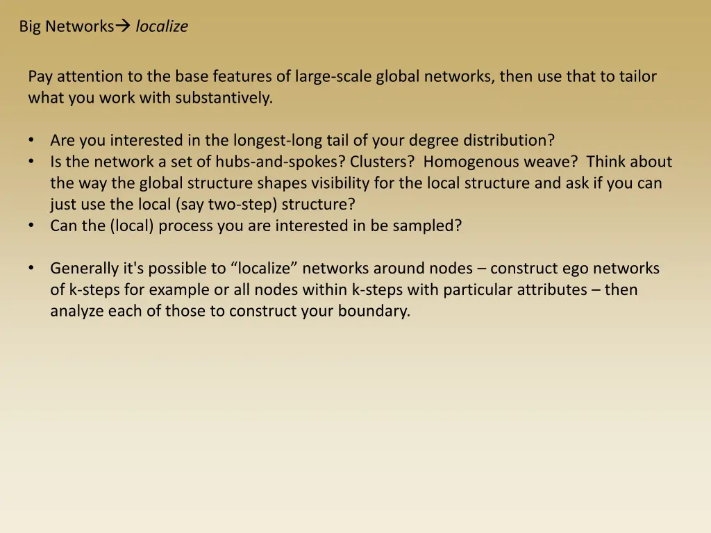 big networks localize