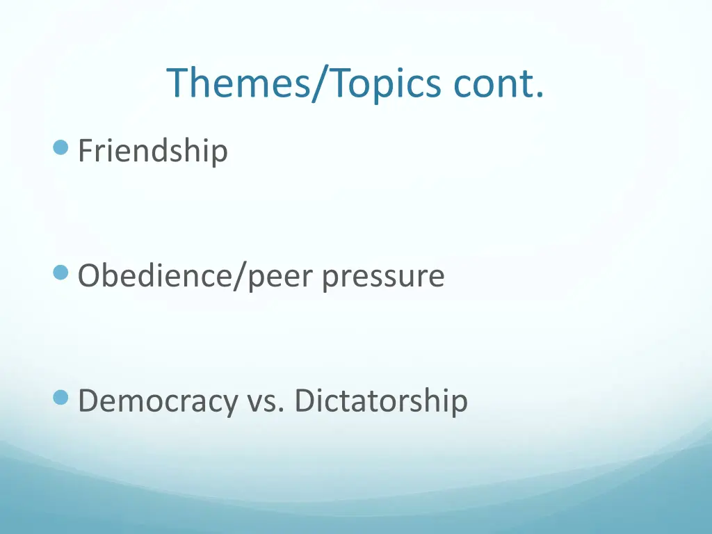 themes topics cont