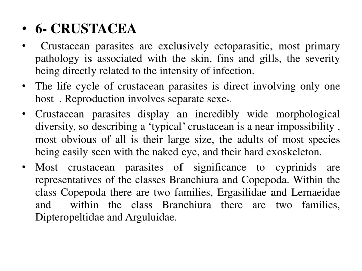 6 crustacea crustacean parasites are exclusively