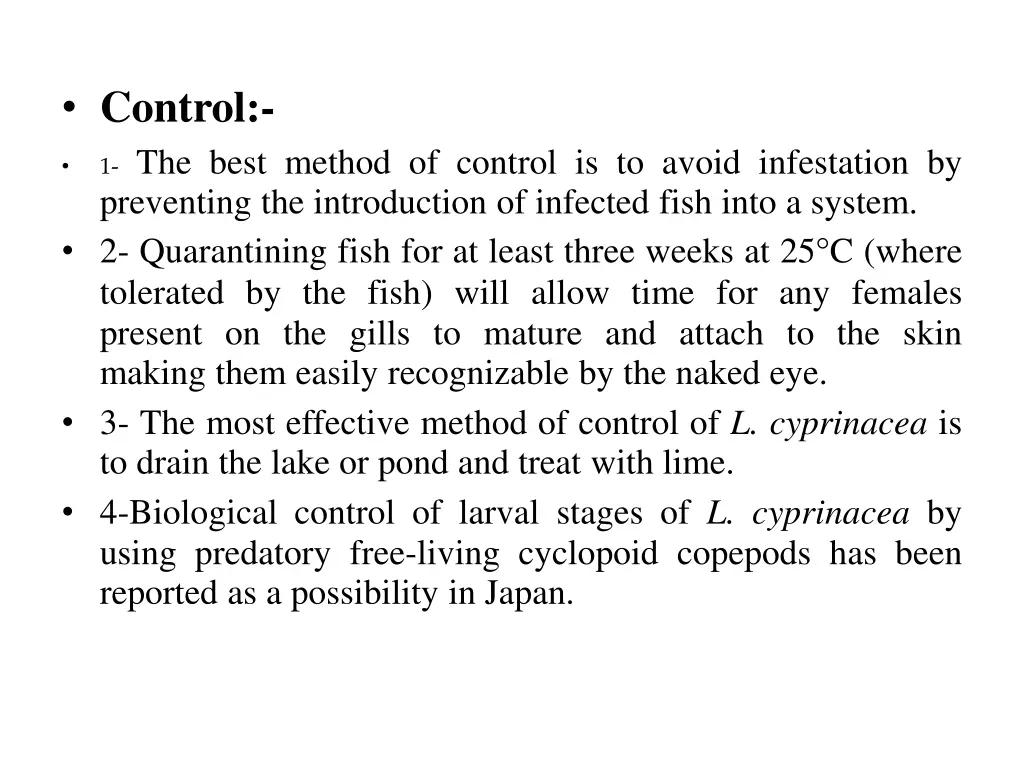 control 1 the best method of control is to avoid 1