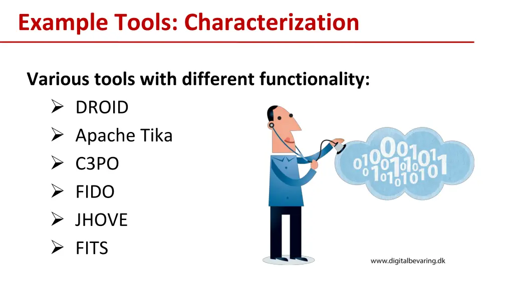 example tools characterization