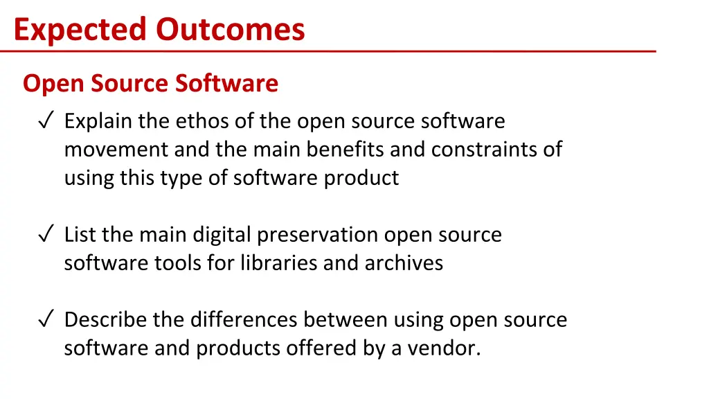 expected outcomes 1