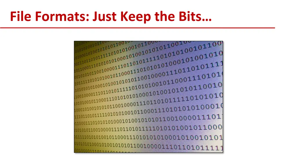 file formats just keep the bits