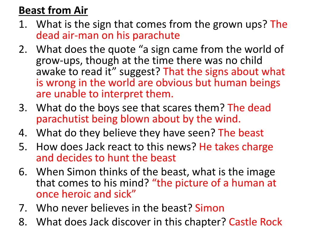 beast from air 1 what is the sign that comes from 1