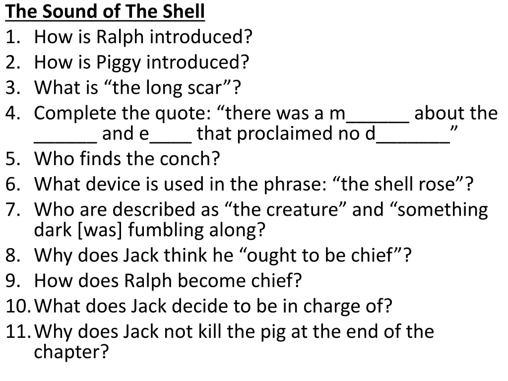 the sound of the shell 1 how is ralph introduced