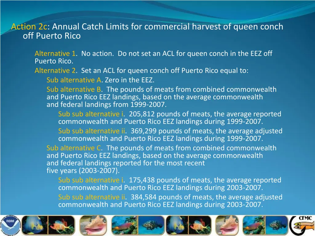 action 2c annual catch limits for commercial