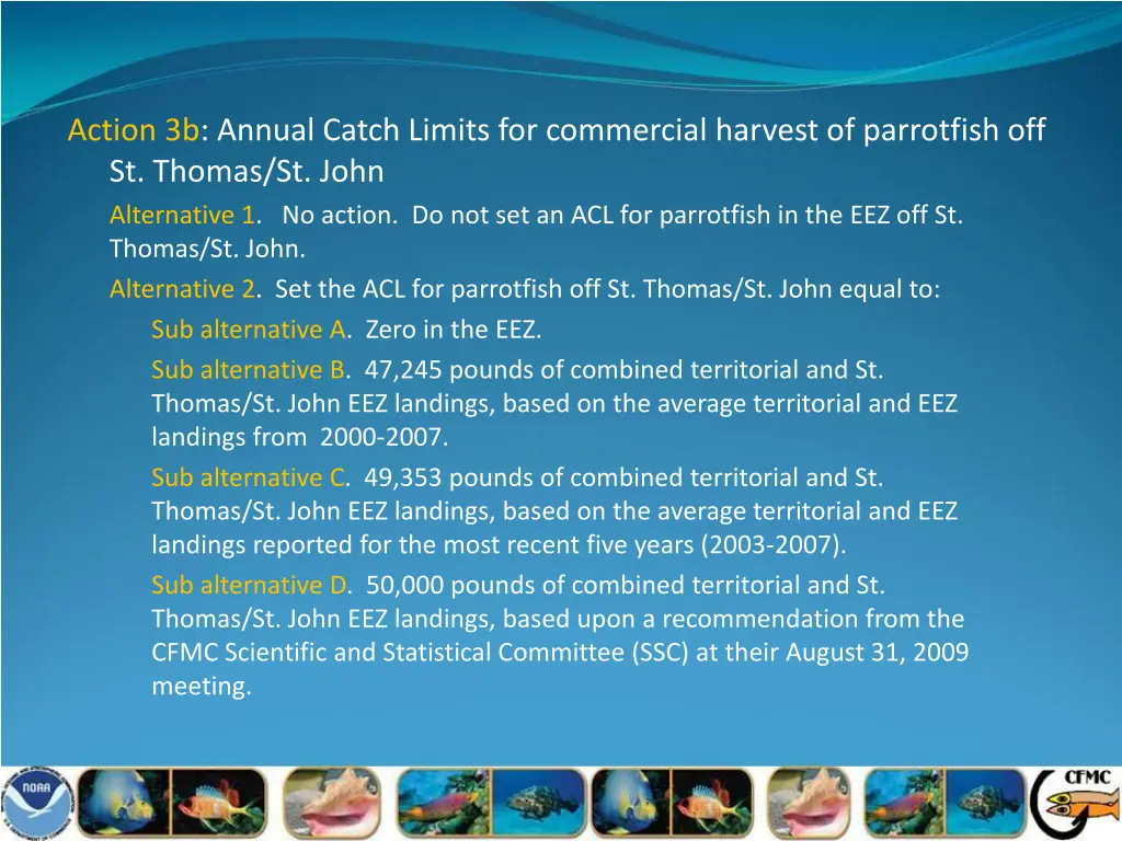 action 3b annual catch limits for commercial