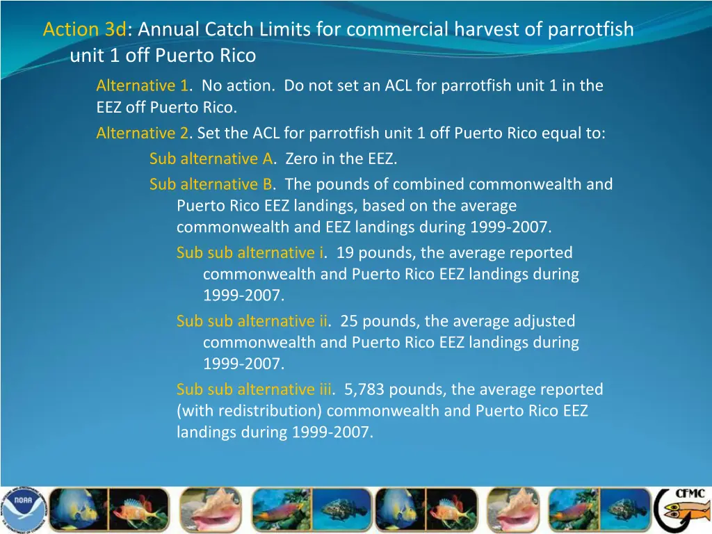 action 3d annual catch limits for commercial