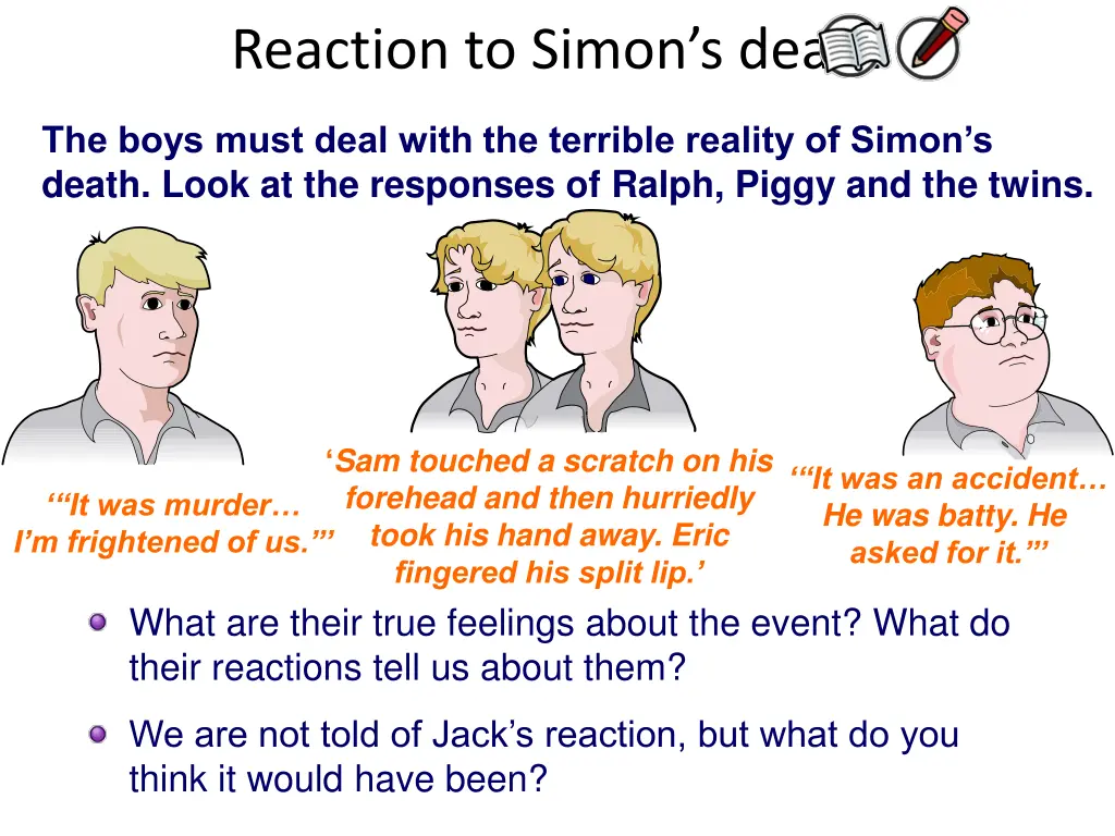 reaction to simon s death