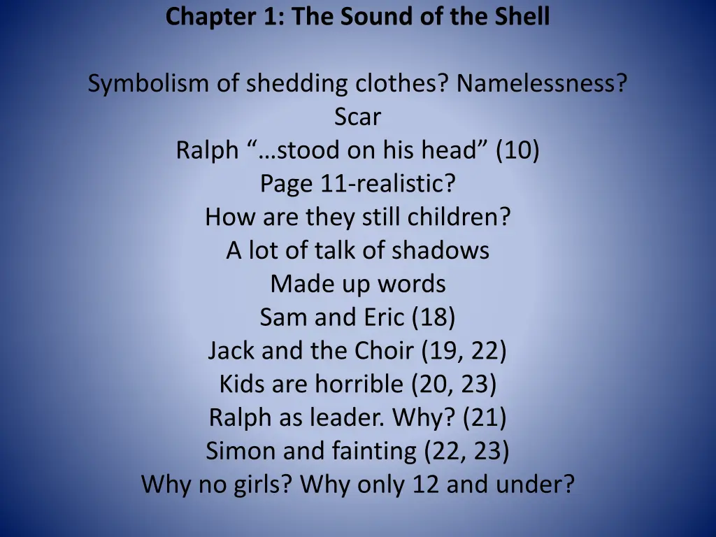 chapter 1 the sound of the shell