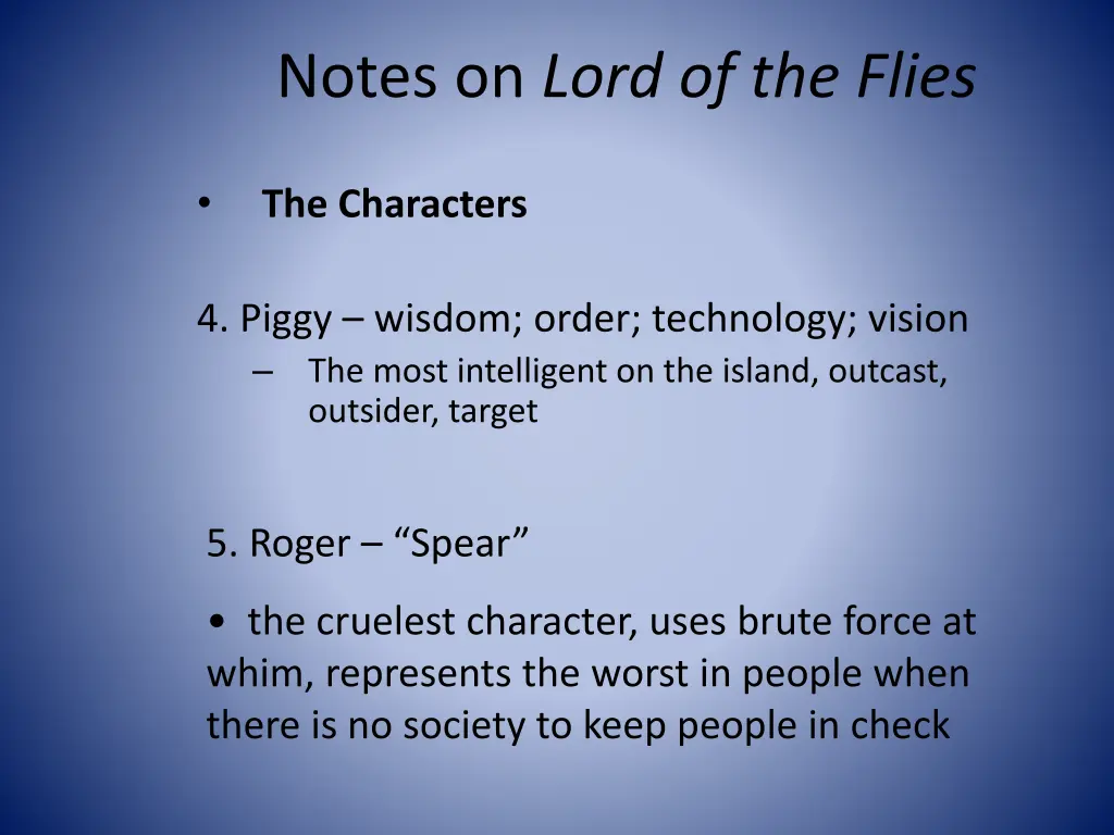 notes on lord of the flies