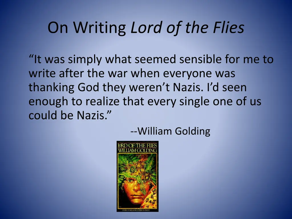 on writing lord of the flies