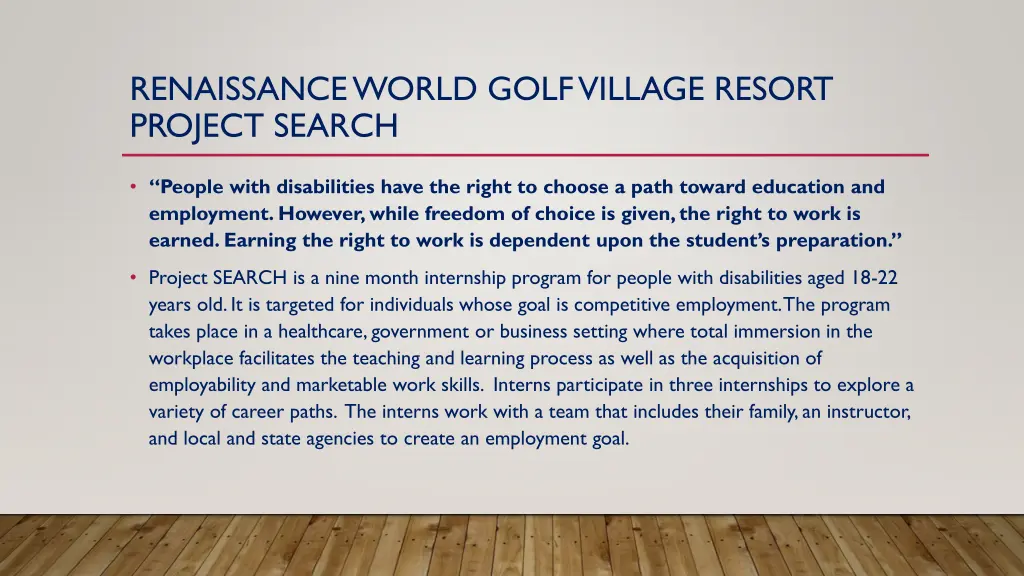 renaissance world golf village resort project