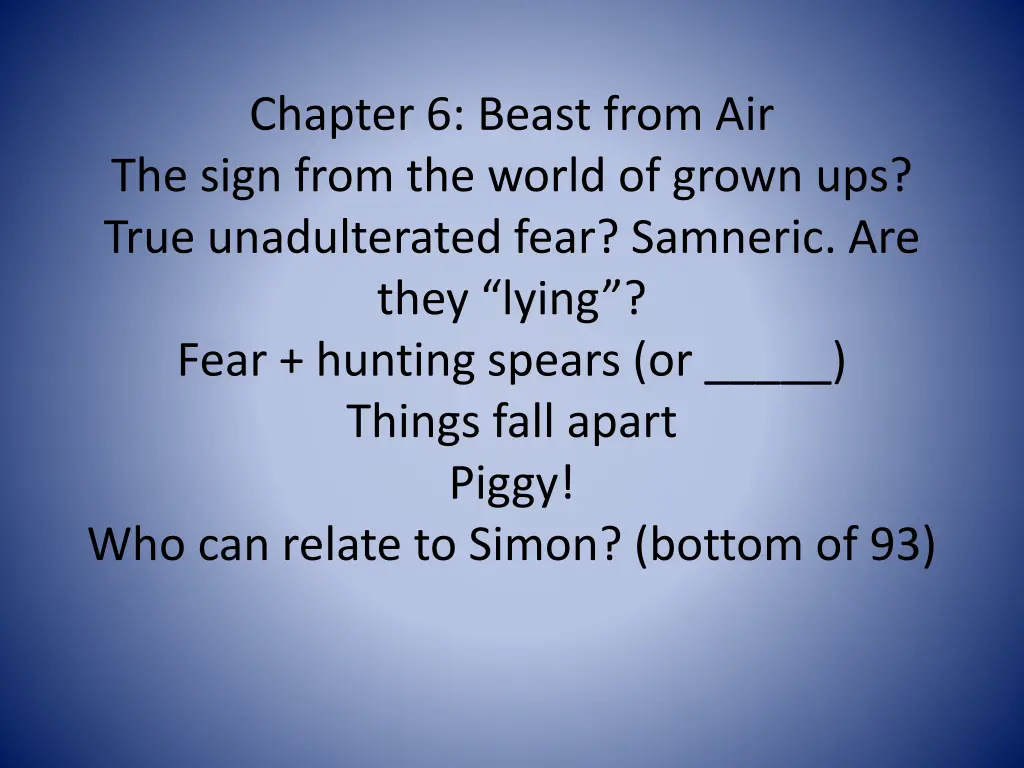 chapter 6 beast from air the sign from the world