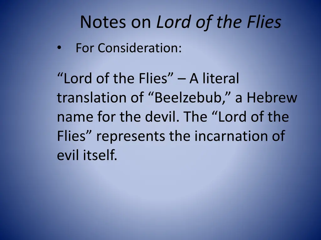 notes on lord of the flies 2