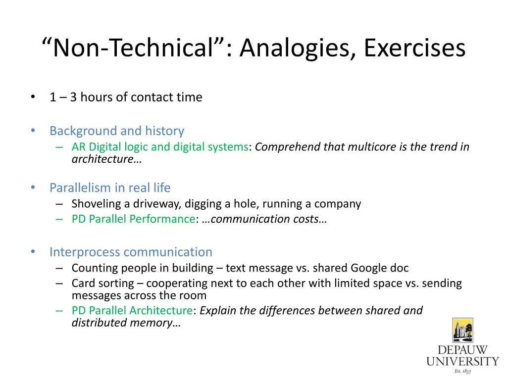 non technical analogies exercises