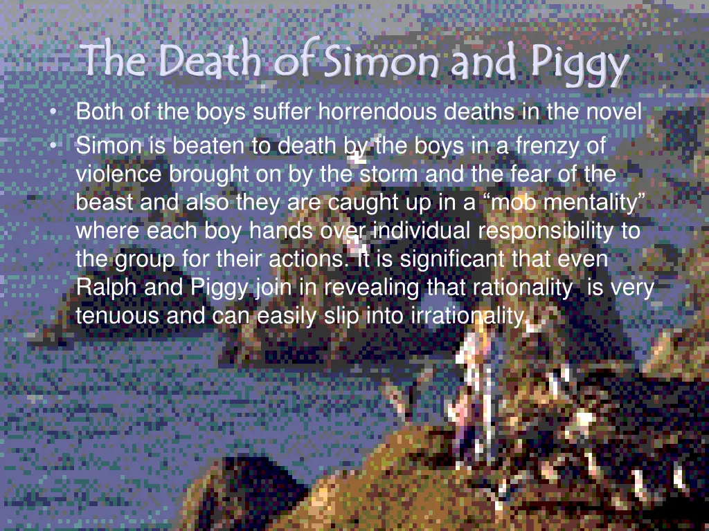 the death of simon and piggy the death of simon