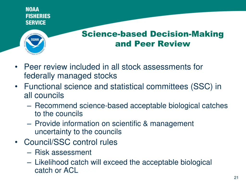 science based decision making and peer review