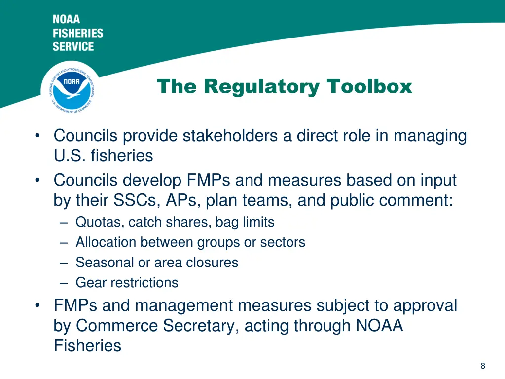 the regulatory toolbox