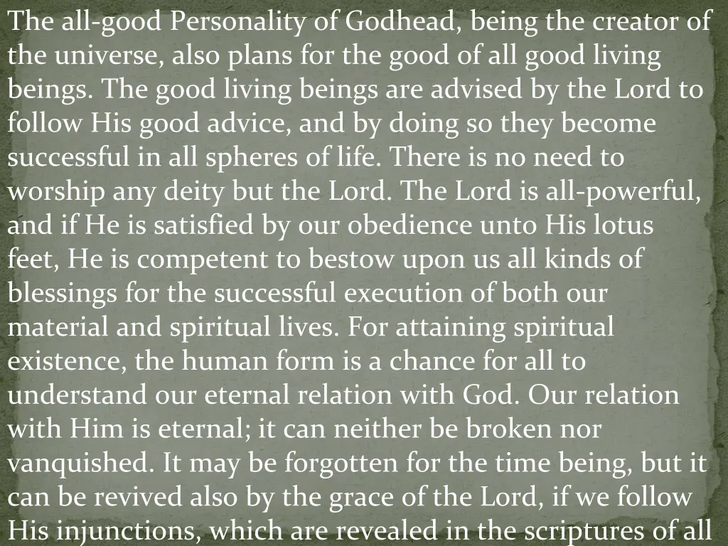 the all good personality of godhead being