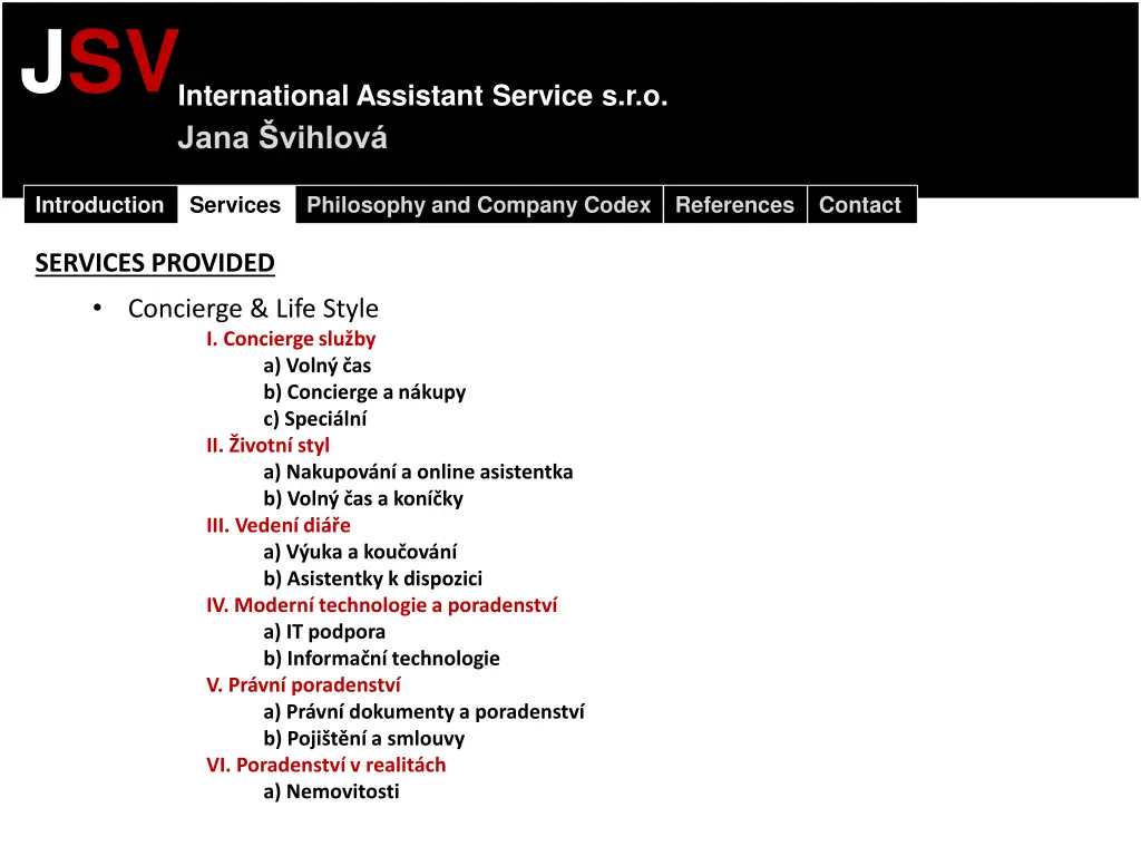 jsv international assistant service s r o jana 3