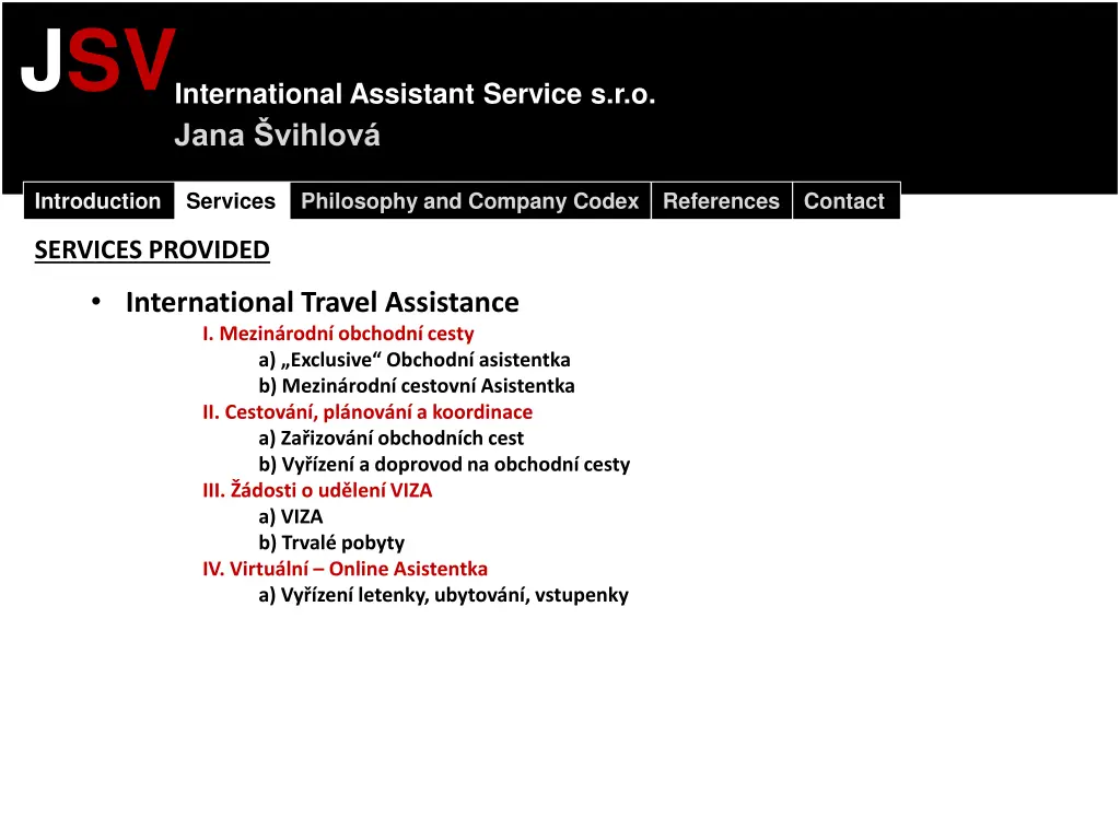 jsv international assistant service s r o jana 4