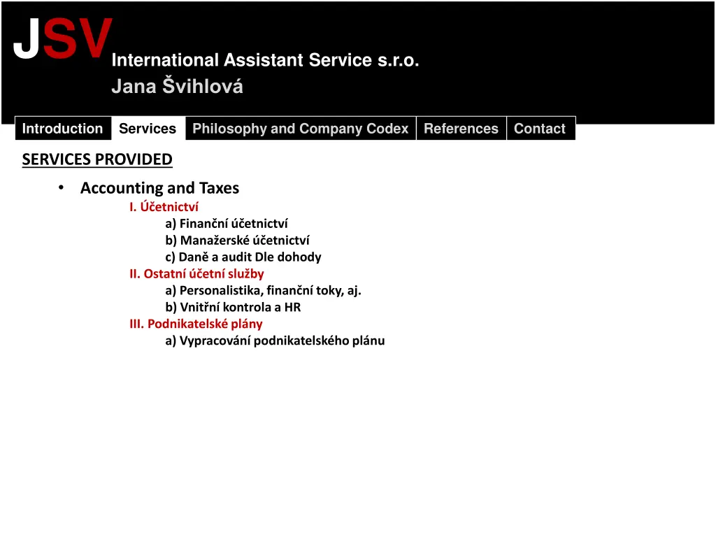 jsv international assistant service s r o jana 6