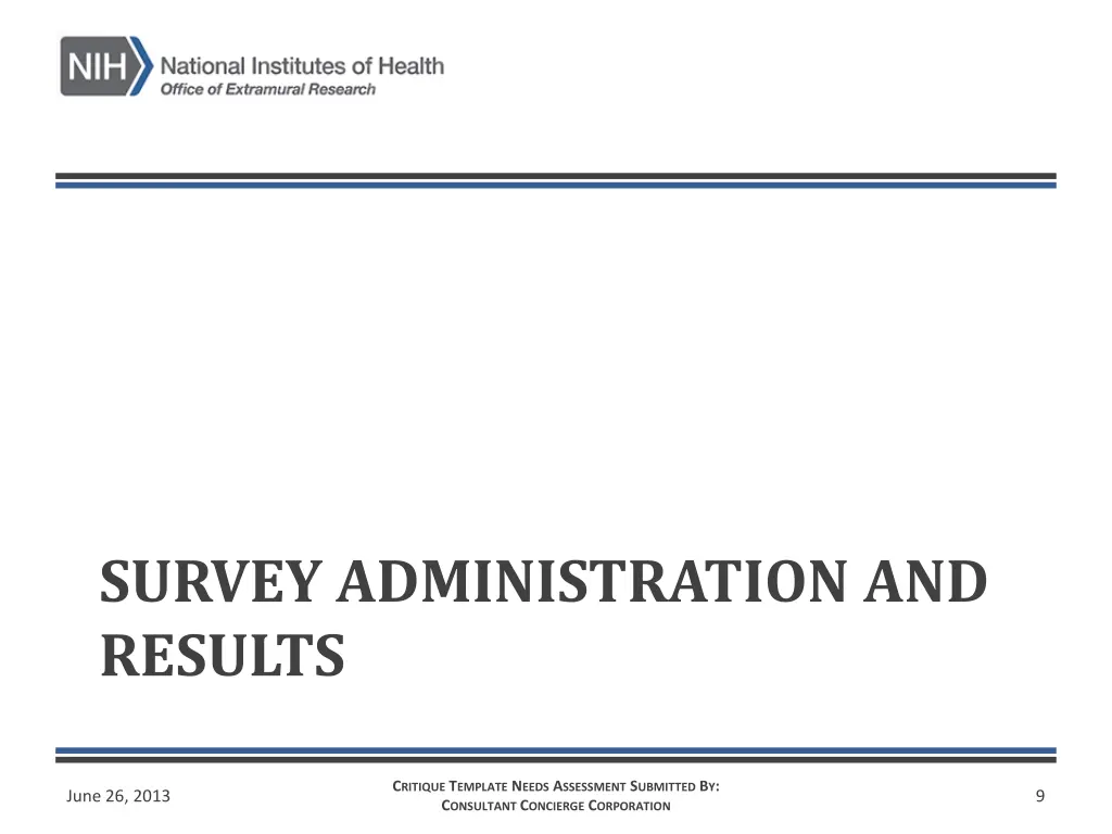 survey administration and results