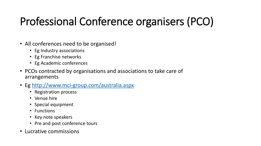 professional conference organisers