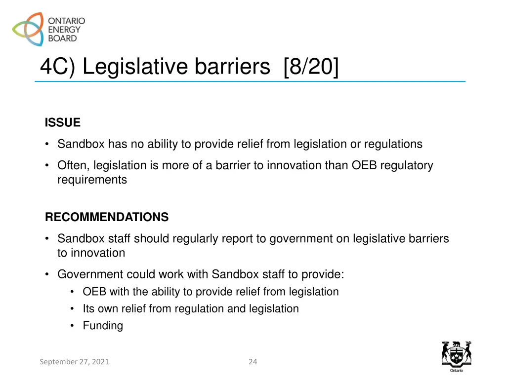 4c legislative barriers 8 20