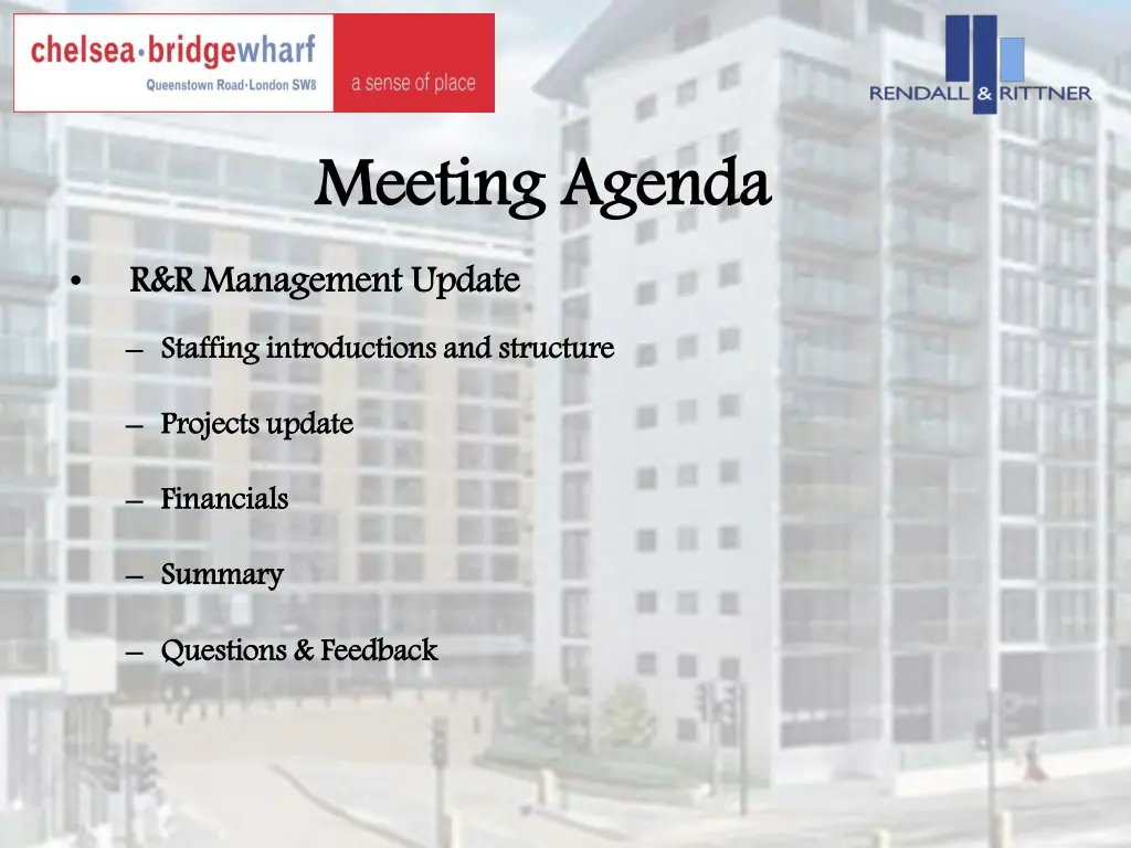 meeting agenda r r management update staffing