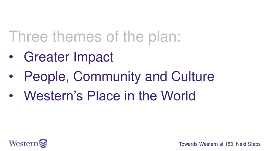 three themes of the plan greater impact people