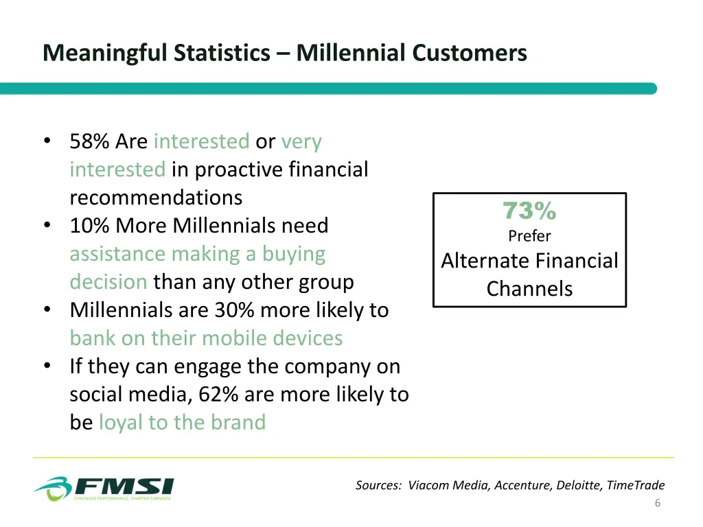 meaningful statistics millennial customers