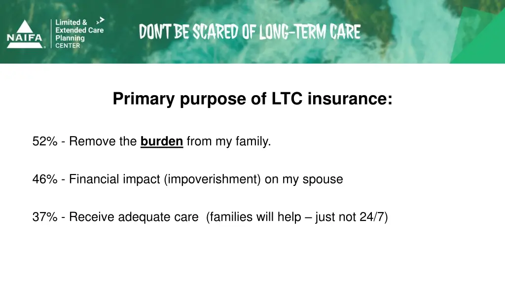 primary purpose of ltc insurance